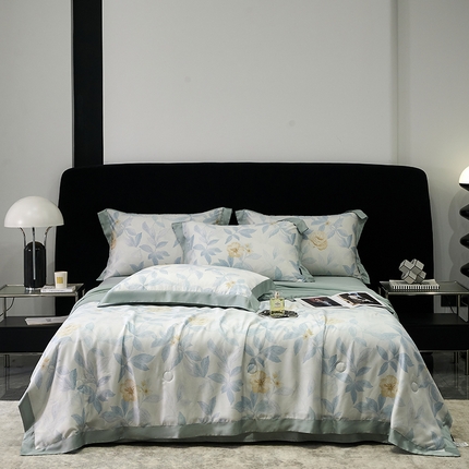 91家纺网 家纺一手货源 找家纺 （总）时亿家居 2024新款兰精天丝印花夏被四件套