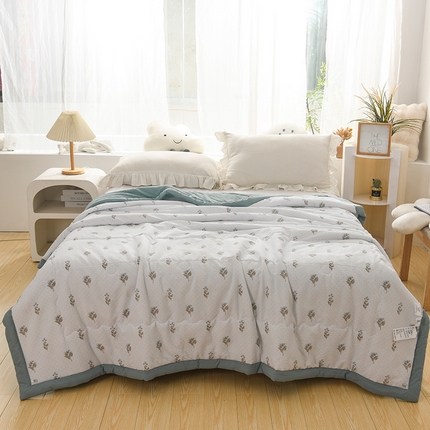 91家纺网 家纺一手货源 找家纺 （总）伊婷人家纺 2024新款泡泡棉印花透气爽肤被