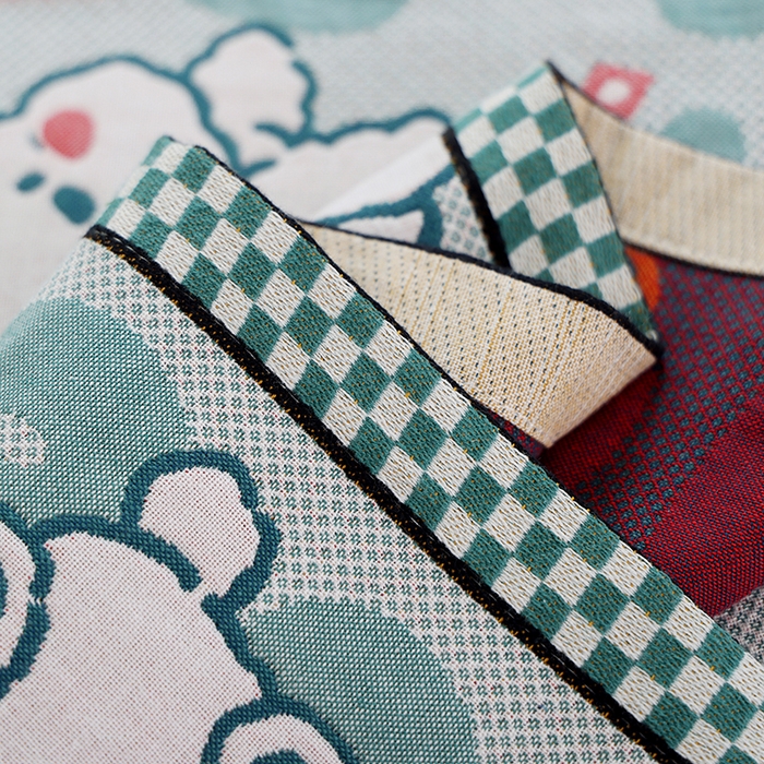 91家纺网 家纺一手货源 找家纺 朴尔毛巾被2024年新品全棉细纱编织纹AB版透气枕巾 比熊宝贝 52*78cm