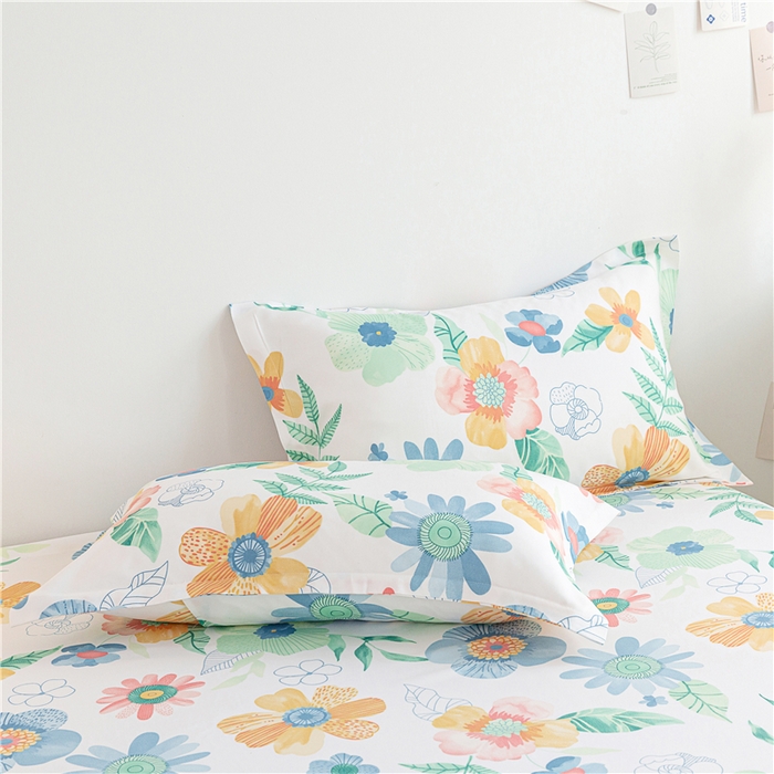 91家纺网 家纺一手货源 找家纺 金泰莱 2025新款印花竹纤维凉席三件套软凉席竹席盖毯子 青鸢