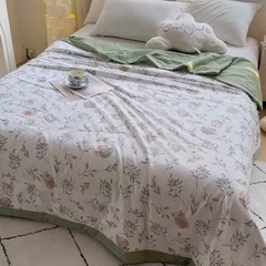 91家纺网 家纺一手货源 找家纺 德芙 2024新款全棉小碎花夏被被子被芯 琪花玉树