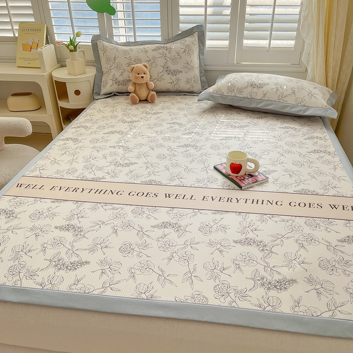 91家纺网 家纺一手货源 找家纺 星座-2025大斜纹复合冰丝凉席 午后茶花