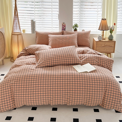 梦莱斯 2024新款亲肤水洗棉四件套 科迪桔