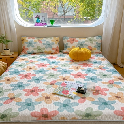 91家纺网 家纺一手货源 找家纺 （总）慕尚家纺 2025新款凉感丝印花乳胶凉席