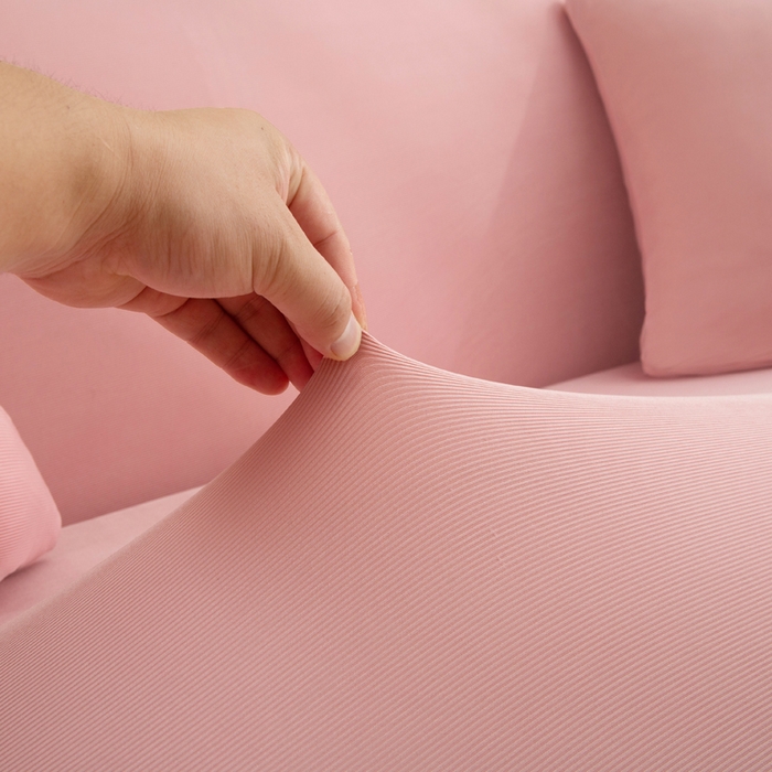 91家纺网 家纺一手货源 找家纺 兴妮雅家纺 2024新款凉感丝沙发套 凉感丝粉色