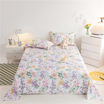 金泰莱 2025新款印花竹纤维凉席三件套软凉席竹席盖毯子 鸿韵-粉