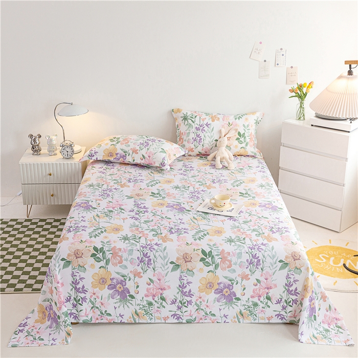 91家纺网 家纺一手货源 找家纺 金泰莱 2025新款印花竹纤维凉席三件套软凉席竹席盖毯子 鸿韵-粉