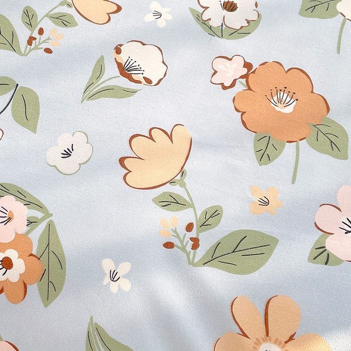 91家纺网 家纺一手货源 找家纺 美宜家 2025新款植物羊绒加厚斜纹磨毛单被套 木槿花