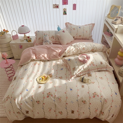 91家纺网 家纺一手货源 找家纺 于果 2024新款全棉13370四件套 (5) 小兔园