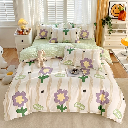 美宜家 2025新款植物羊绒加厚斜纹磨毛单被套 春意阑珊