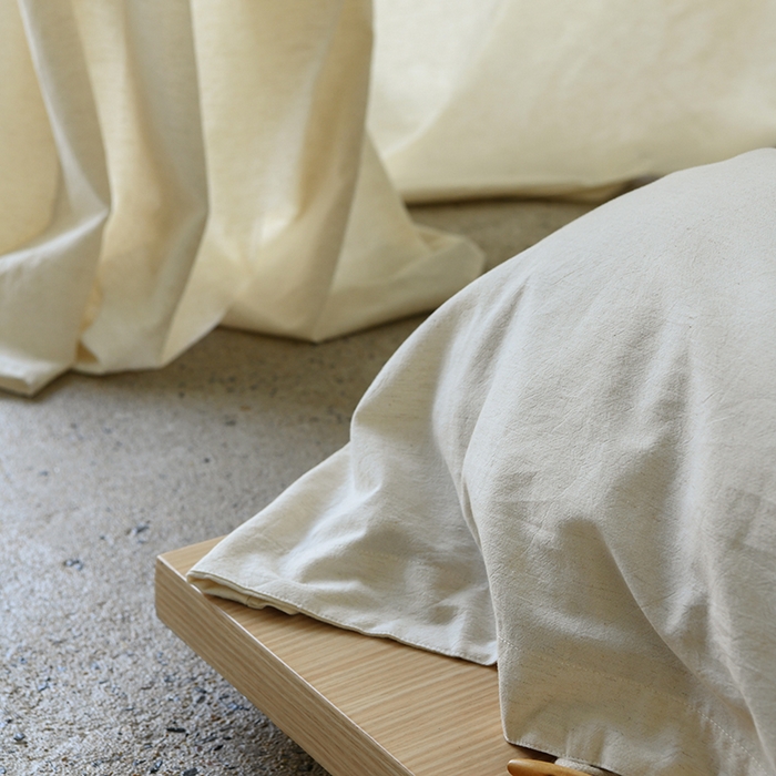 91家纺网 家纺一手货源 找家纺 山舍家居 2024 新款全棉棉麻纯色纽扣四件套 麻本色