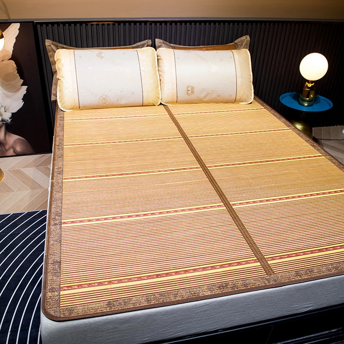 91家纺网 家纺一手货源 找家纺 新月家纺（锦威郎） 2024新款夏季竹席冰藤折叠双面席子 黄金海岸2