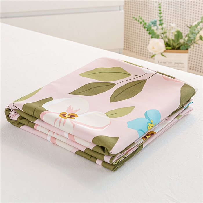 91家纺网 家纺一手货源 找家纺 金泰莱 2025新款印花竹纤维凉席三件套软凉席竹席盖毯子 轻舞-粉