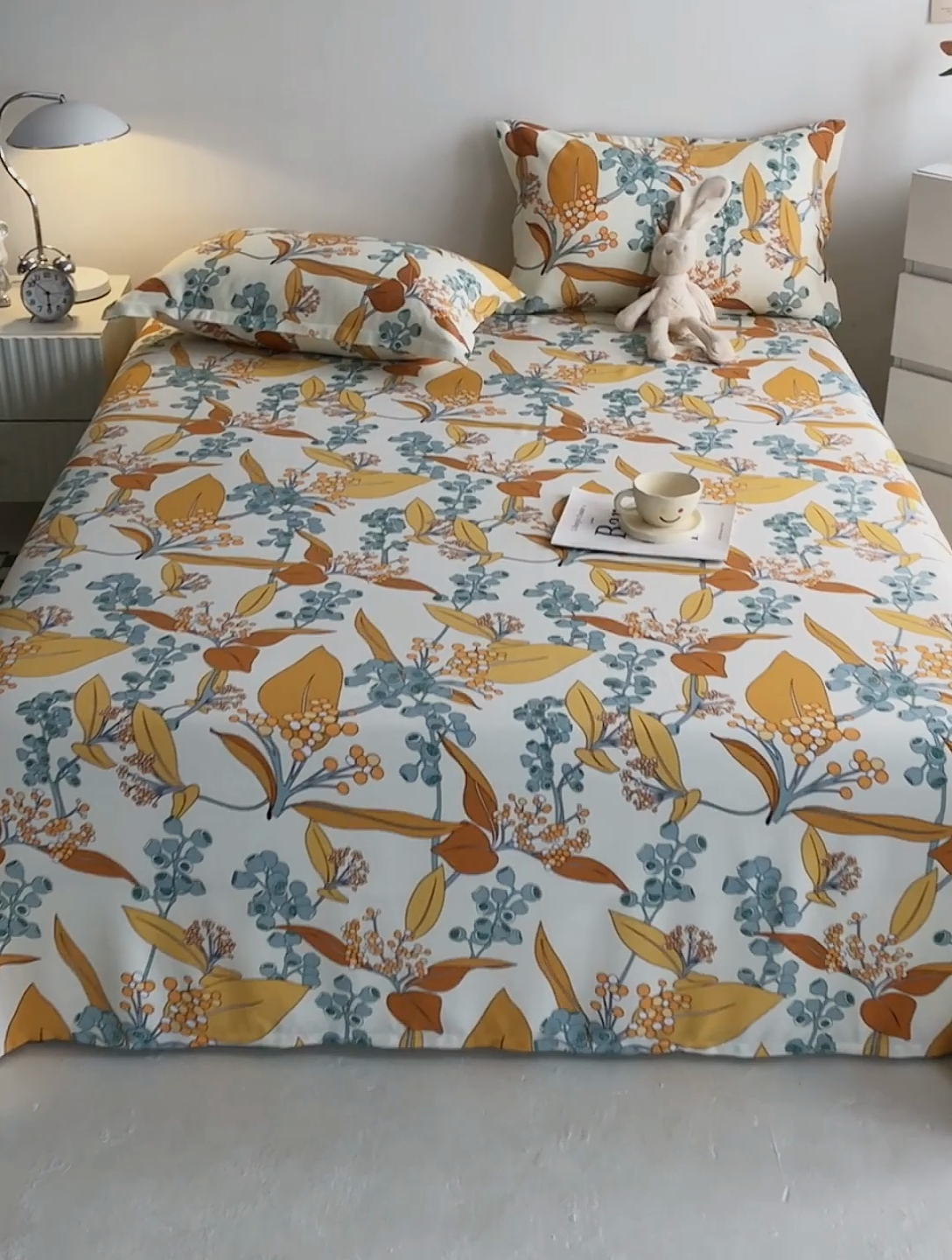 91家纺网 家纺一手货源 找家纺 金泰莱 2025新款印花竹纤维凉席三件套软凉席竹席盖毯子 洛神-米