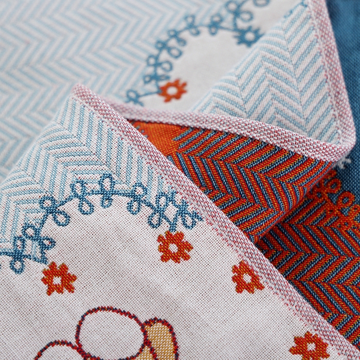 91家纺网 家纺一手货源 找家纺 朴尔毛巾被2024年新品全棉细纱编织纹AB版透气枕巾 玫瑰熊熊52*78cm