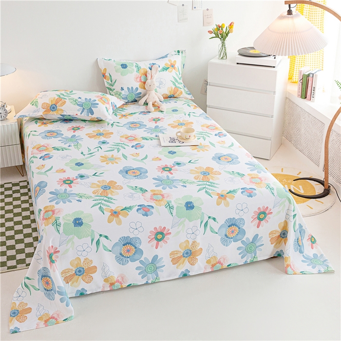 91家纺网 家纺一手货源 找家纺 金泰莱 2025新款印花竹纤维凉席三件套软凉席竹席盖毯子 青鸢