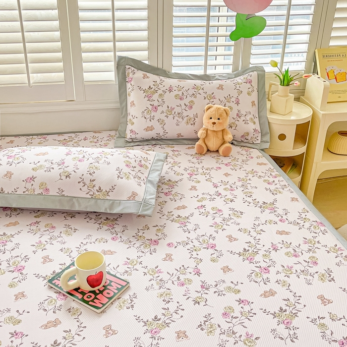 91家纺网 家纺一手货源 找家纺 星座-2025大斜纹复合冰丝凉席 小熊花园