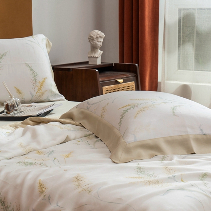 91家纺网 家纺一手货源 找家纺 黛舒家居 2024新款莱赛尔天丝大豆夏被四件套 宛夏