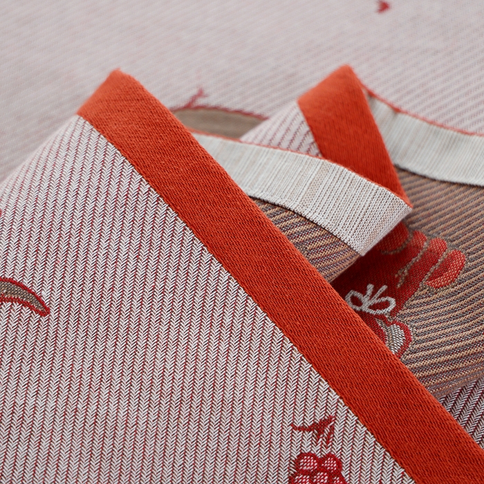 91家纺网 家纺一手货源 找家纺 朴尔毛巾被2024年新品全棉细纱编织纹AB版透气枕巾 花间甜象52*78cm