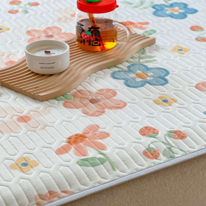 91家纺网 家纺一手货源 找家纺 慕尚家纺 2025新款凉感丝印花乳胶凉席 秘境