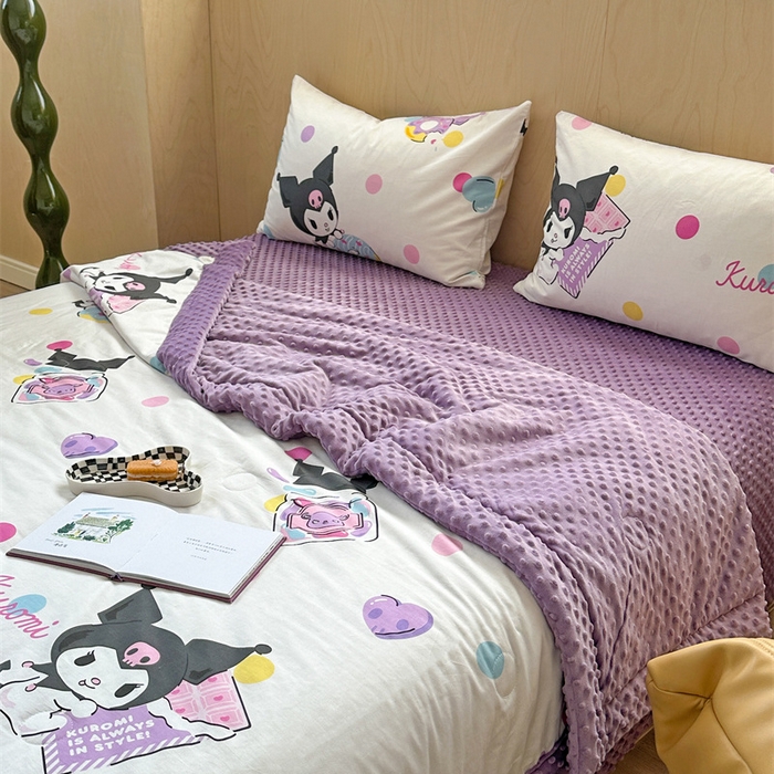 91家纺网 家纺一手货源 找家纺 （总）大彩 2024新款全棉豆豆绒大豆夏凉被