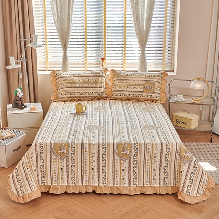 91家纺网 家纺一手货源 找家纺 金帛坊 2024新款全棉床盖夏被四件套 瑞丽