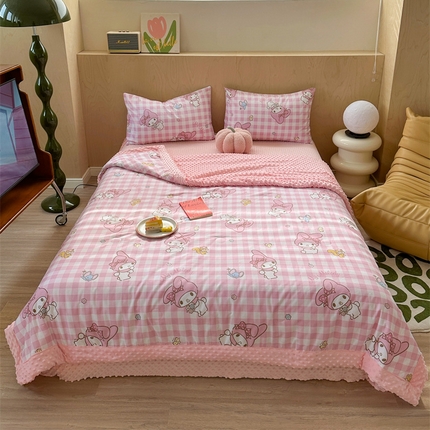 91家纺网 家纺一手货源 找家纺 （总）大彩 2024新款全棉豆豆绒大豆夏凉被