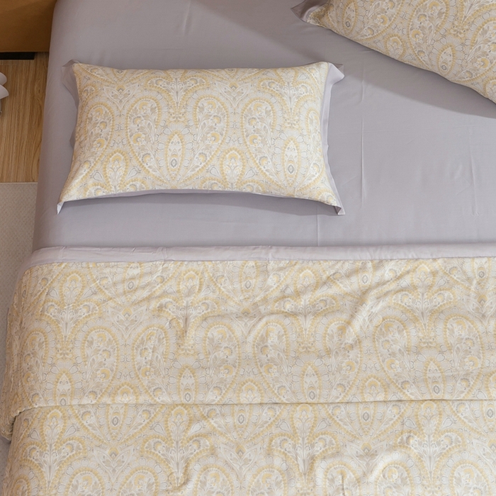 91家纺网 家纺一手货源 找家纺 黛舒家居 2024新款莱赛尔天丝大豆夏被四件套 繁花