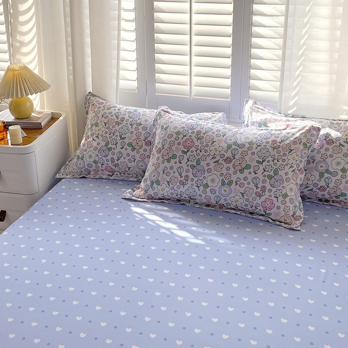 91家纺网 家纺一手货源 找家纺 美宜家  2025新款植物羊绒加厚斜纹磨毛单被套四件套 紫菀