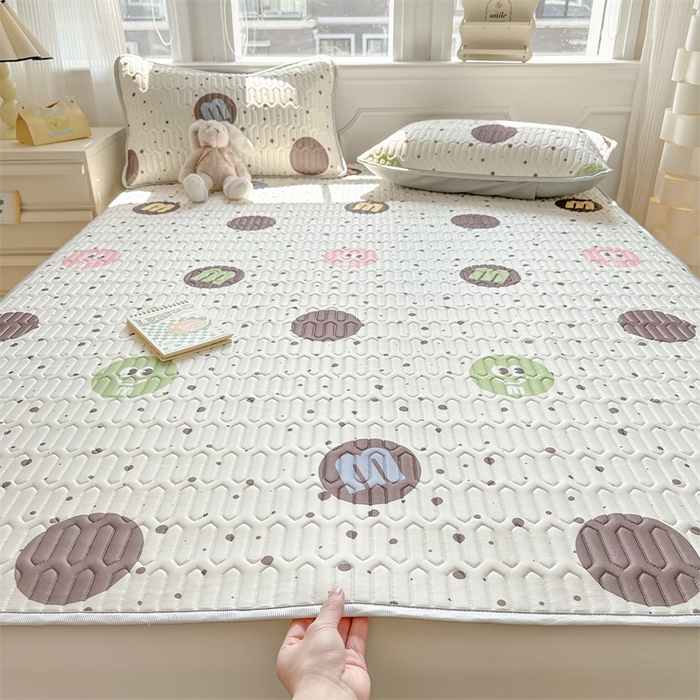 91家纺网 家纺一手货源 找家纺 慕尚家纺 2025新款凉感丝印花乳胶凉席 m豆