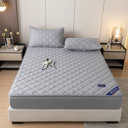 91家纺网 家纺一手货源 找家纺 芬晴家纺   2024新款酒店款夹棉床笠 秋实-星灰