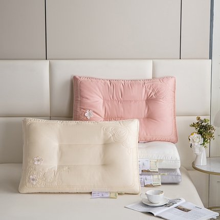 雅诗帛 2025新款蚕丝蛋白抑菌枕枕头枕芯 48*74cm/只 粉色