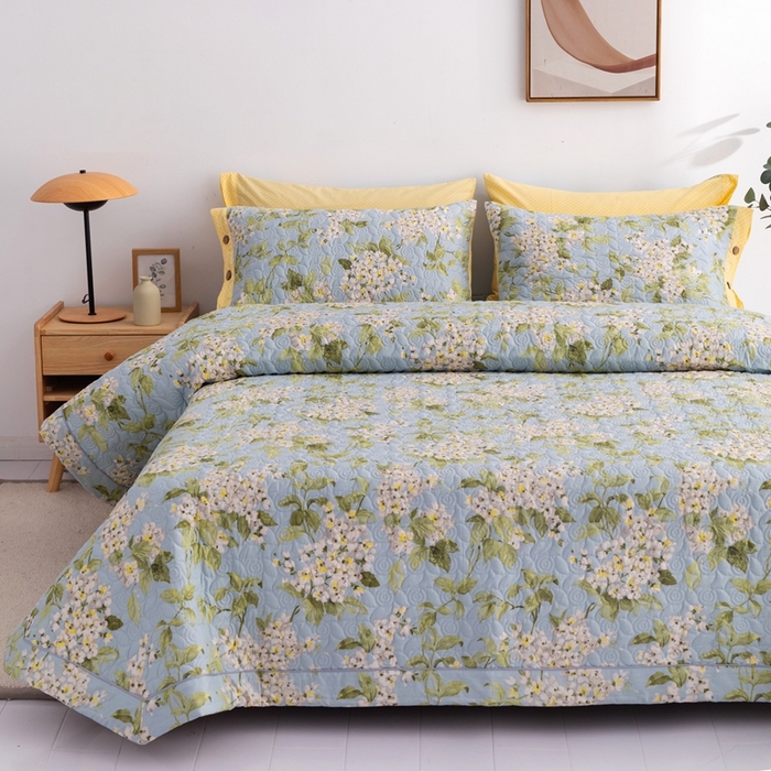 91家纺网 家纺一手货源 找家纺 优乐家纺 2025新款纯棉床盖三件套/单件 蜀绣