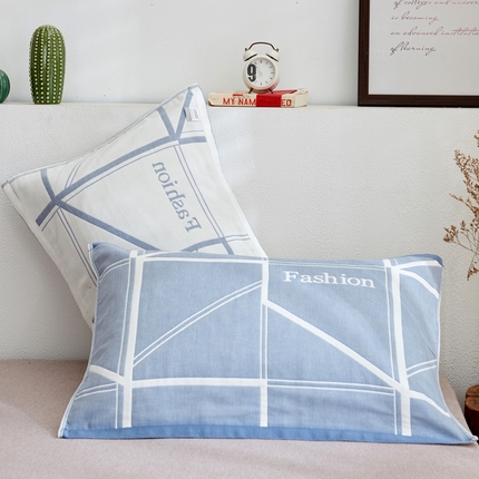 91家纺网 家纺一手货源 找家纺 （总）朴尔2024新款六层纱布全棉循环小花型枕巾50*80cm一对