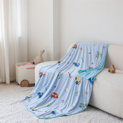 91家纺网 家纺一手货源 找家纺 （总）艾佳宝贝 2024春夏针织豆豆儿童多功能宿舍午睡安抚盖毯
