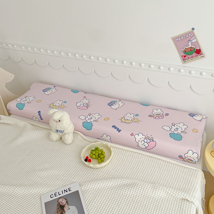 91家纺网 家纺一手货源 找家纺 良佐生活 2024新款全棉贡缎双人乳胶枕枕套 贝塔粉