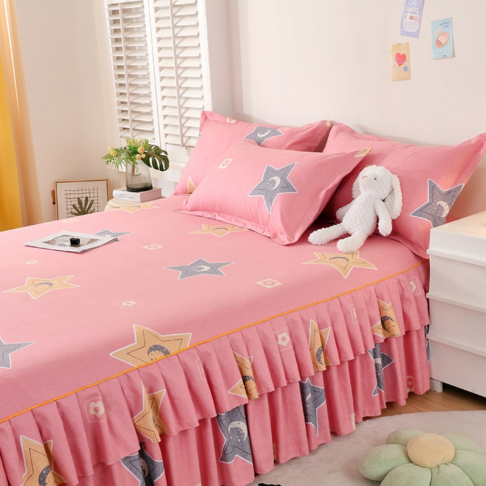 91家纺网 家纺一手货源 找家纺 艾橙 2024新款140克植物羊绒双边单床裙 魅力星