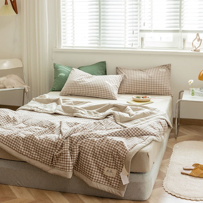 91家纺网 家纺一手货源 找家纺 20%大豆纤维 A类水洗棉夏被四件套夏凉空调被北欧良品-米小格