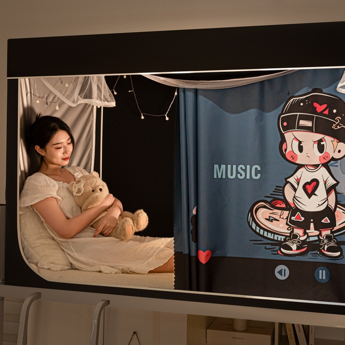 91家纺网 家纺一手货源 找家纺 博诺 2024新款99%加厚涂银层遮光卡通学生蚊帐 时尚男孩