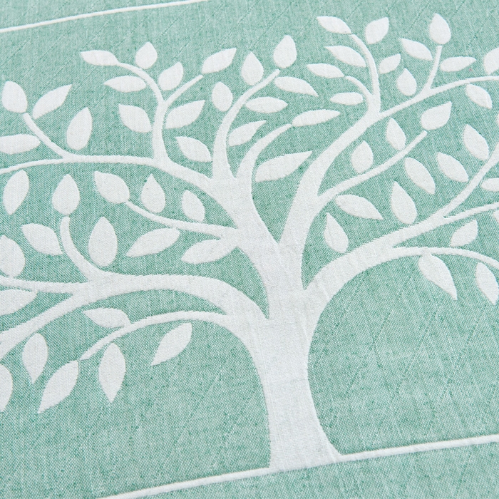 91家纺网 家纺一手货源 找家纺 朴尔家纺 2024新款混纺三层纱布枕巾 幸运树-浅绿 52*78/对