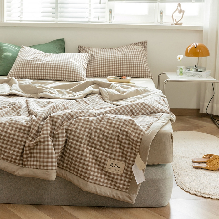 91家纺网 家纺一手货源 找家纺 20%大豆纤维 A类水洗棉夏被四件套夏凉空调被北欧良品-米小格