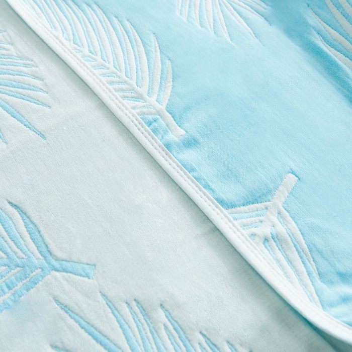 91家纺网 家纺一手货源 找家纺 朴尔2024新款六层纱布全棉循环小花型枕巾50*80cm一对 羽魅兰枕巾