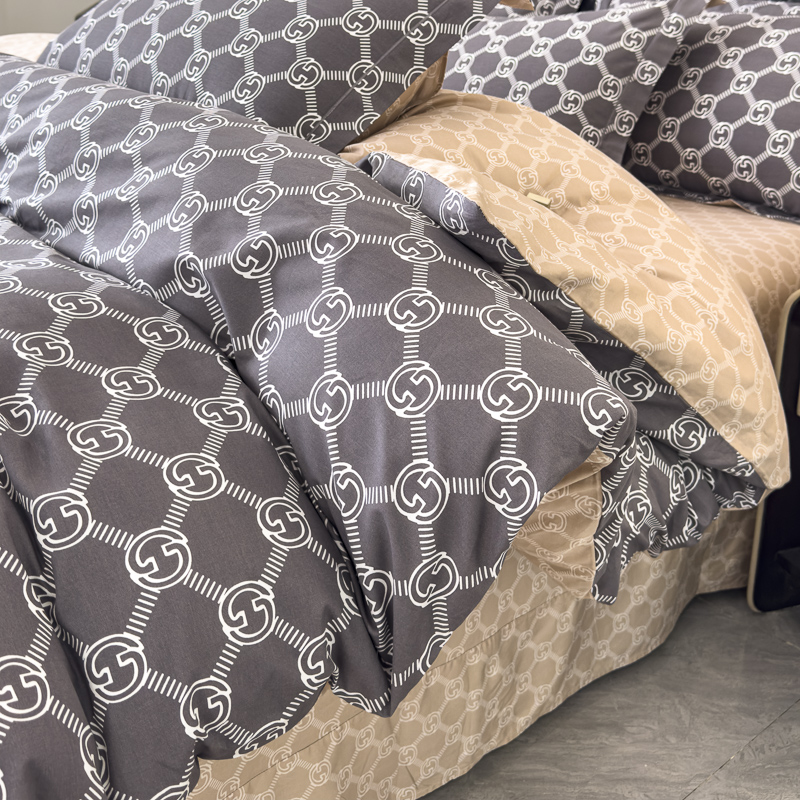 91家纺网 家纺一手货源 找家纺 棉生活 2024新款全棉铂金棉小资系列四件套-古琦