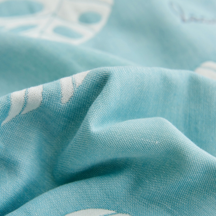 91家纺网 家纺一手货源 找家纺 朴尔2024新款六层纱布全棉循环小花型枕巾50*80cm一对 芭蕉叶语