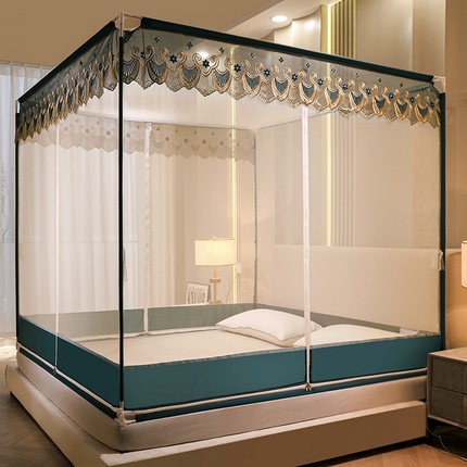 91家纺网 家纺一手货源 找家纺 （总）博诺蚊帐 2024新款全底刺绣顶方 坐床蚊帐