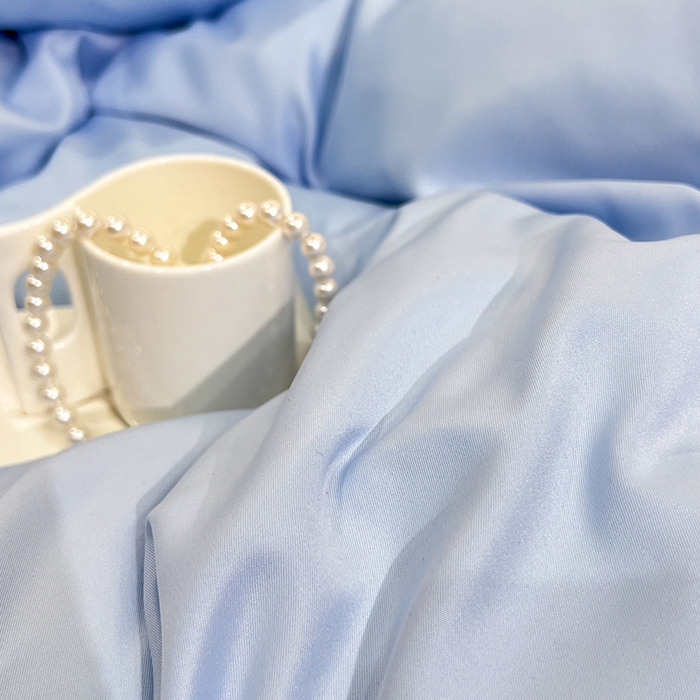 91家纺网 家纺一手货源 找家纺 艾米家居 2025水洗真丝鱼鳞边艾琳系列 艾琳天蓝