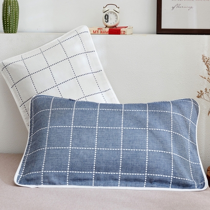 91家纺网 家纺一手货源 找家纺 （总）朴尔2024新款六层纱布全棉循环小花型枕巾50*80cm一对