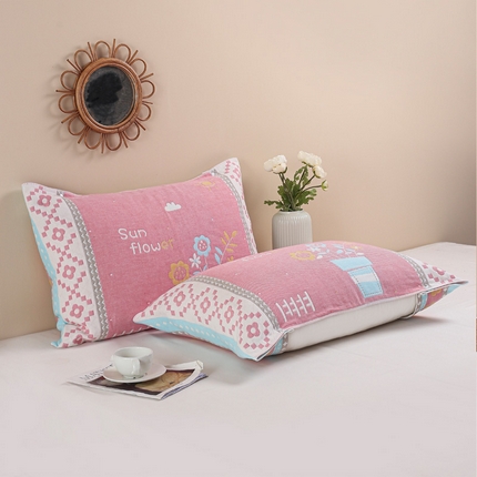 91家纺网 家纺一手货源 找家纺 （总）朴尔 2024年防滑半包按扣固定式全棉四层纱布枕巾