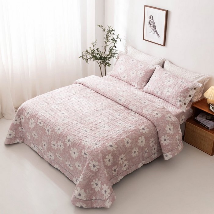 91家纺网 家纺一手货源 找家纺 优乐家纺 2025新款纯棉床盖三件套/单件 朝阳