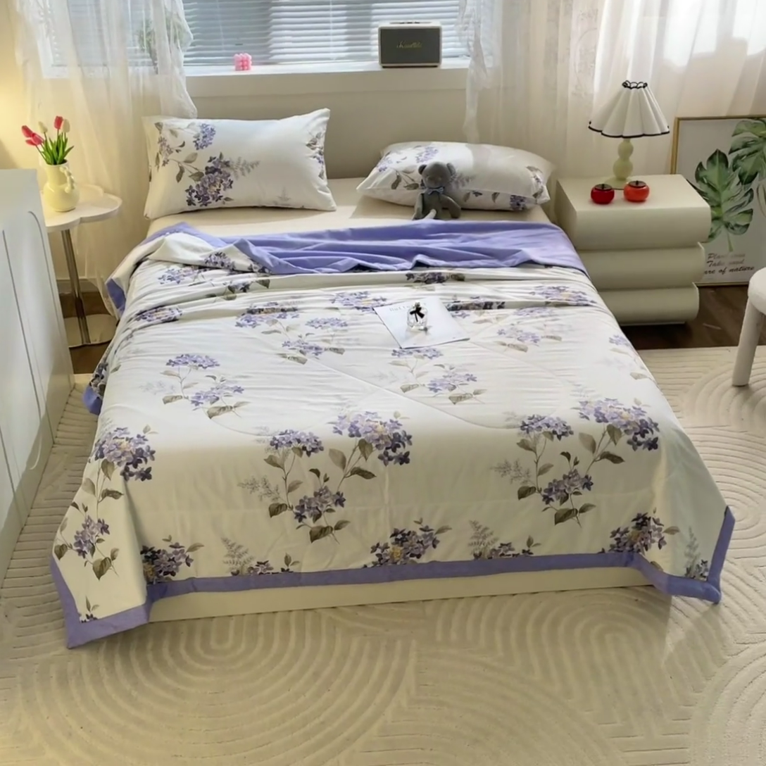 91家纺网 家纺一手货源 找家纺 金柚子2024新款全棉印花夏凉被 红袖添香